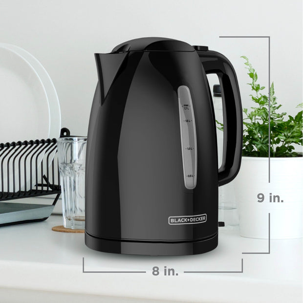 1.7L Rapid Boil Electric Cordless Kettle, Black
