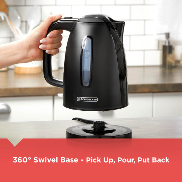 1.7L Rapid Boil Electric Cordless Kettle, Black